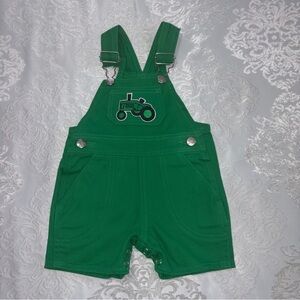 Creative Knitwear Green Tractor Overall Shortall Size 0-3 Months